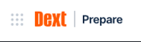 Dext Prepare logo with orange Dext text and navy Prepare label.