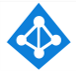 Azure Active Directory (Entra ID) logo with white network symbol on a blue diamond.