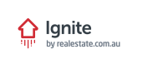 Ignite by realestate.com.au logo for property management and real estate software platform.