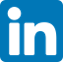 LinkedIn logo with white “in” letters on a blue square background.