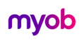 MYOB in purple and pink gradient text.
