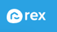Rex with white house-shaped icon and text on a blue background.