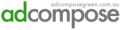 adcompose in green and grey text.
