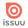 Issuu logo with a coral circular icon and grey text.