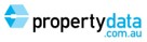 propertydata.com.au logo with blue geometric icon and black and blue text.