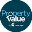 PropertyValue by CoreLogic logo with white text inside a dark blue circle.